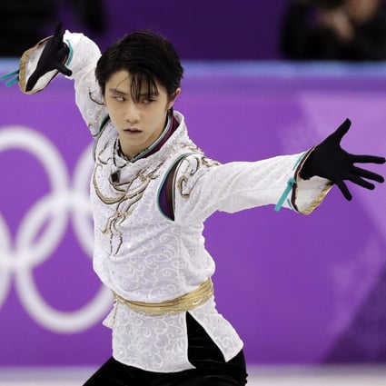 Yuzuru Hanyu performs during the men’s free figure skating final at the 2018 Winter Olympics. Photo: AP
