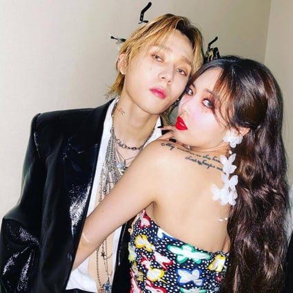 K-pop stars HyunA and Dawn, who have announced their engagement after six years together. Their music label suffered a backlash after dropping them in 2018 when their relationship became public. Photo: @hyunah_aa/ Instagram