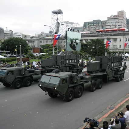 Taiwan’s US-made Patriot surface-to-air missile batteries are on show in Taipei in 2007. The Biden administration has approved a US$100 million support contract with Taiwan aimed at boosting the island’s missile defense systems as it faces increasing pressure from China. Photo: AP Photo
