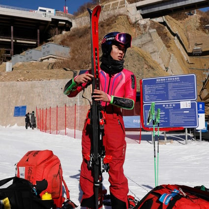 Hong Kong team skier Adrian Yung Hau-tsuen after a training session for the Beijing Winter Olympic Games at the Yanqing National Alpine Ski Centre. Photo: SF&OC   
