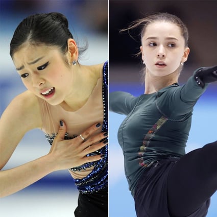 Former South Korean Olympic champion Kim Yuna (left) and Russian Olympic Committee figure skater Kamila Valieva. Photo: AFP, Reuters   