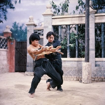 Gordon Liu (right) in a still from Heroes of the East, a classic example of a Hong Kong kung fu film featuring ninjas as villains. 