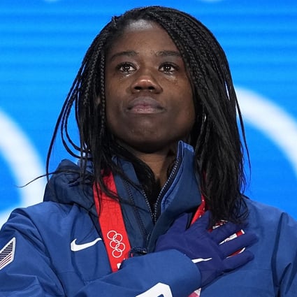 American Erin Jackson is the first Black woman to win speedskating gold at the Winter Olympics, in the 500m event in Beijing. Photo: AP