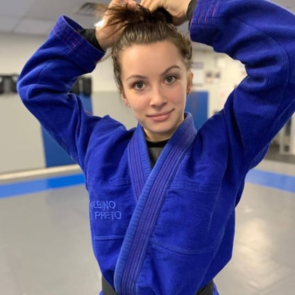 Brazilian jiu jitsu black belt Danielle Kelly prepares to train. Photo: @daniellekellybjj on Instagram.