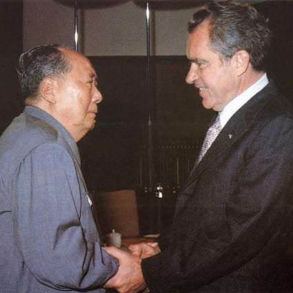 Chinese Chairman Mao Zedong (left) welcomes US President Richard Nixon to Beijing in February, 1972. Photo: AFP