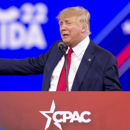 Former US President Donald Trump speaks during the 2022 Conservative Political Action Conference (CPAC). Photo: Zuma Press Wire / DPA