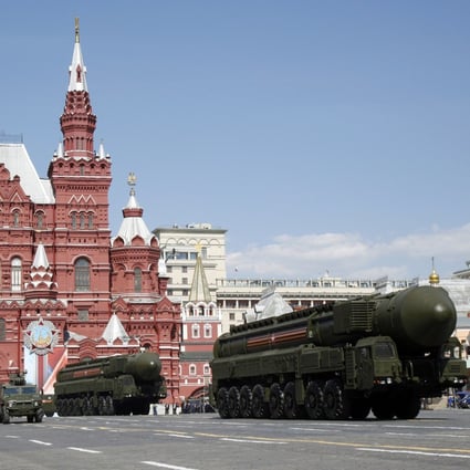 Russian ICBM missile launchers  in Red Square, Moscow. Photo: AP