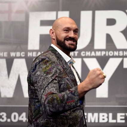 British boxer Tyson Fury attends a press conference at Wembley Stadium for his fight against Dillian Whyte – who no-showed the event. Photo: John Walton/PA Wire/dpa