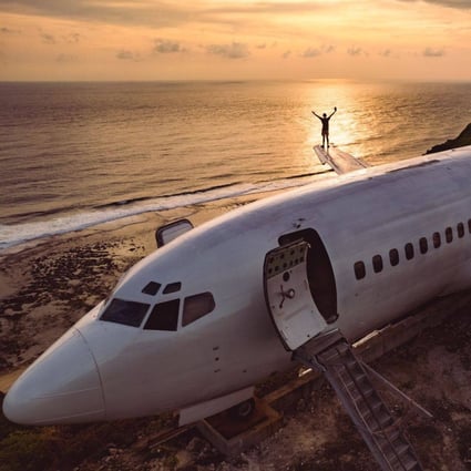 A retired Boeing 737 on a cilff top in Bali which Russian entrepreneur Felix Demin intends to turn into luxury accommodation. It is one of four retired airliners on the Indonesian holiday island. Photo: Felix Demin
