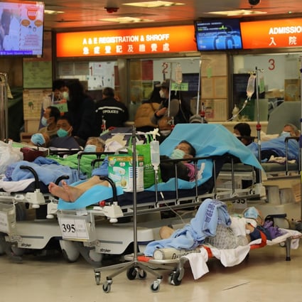 Patients at the packed accident and emergency unit of Queen Elizabeth Hospital in Jordan. Photo: Jelly Tse