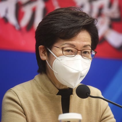 Chief executive Carrie Lam speaks during a news conference in Tamar on March 10.  Photo: Handout