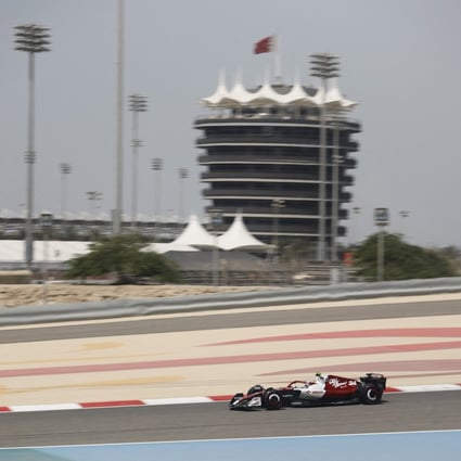 Alfa Romeo’s Zhou Guanyu  in action during testing at the Bahrain International Circuit. Photo: Reuters