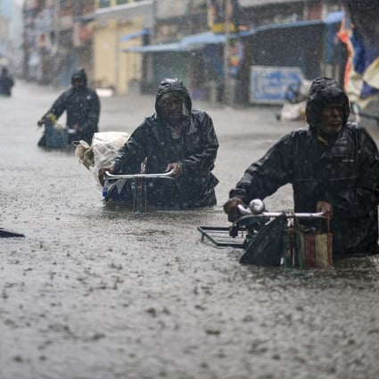 Heavy rains in India in November 2021; climate groups say the country could be underwater by the end of the century. Photo: EPA