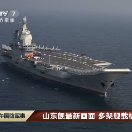 The Shandong is believed to have sailed close to a Taiwan-controlled island directly opposite the mainland city of Xiamen. Photo: CCTV