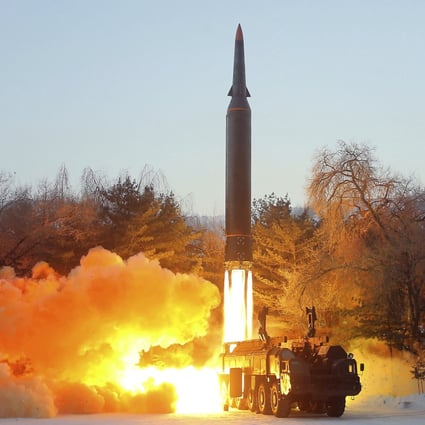 A North Korean hypersonic missile that was tested in January, 2022. Photo: AP