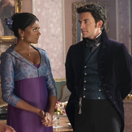 (From left) Charithra Chandran, Simone Ashley and Jonathan Bailey in a scene from Bridgerton. The Netflix series promises more scandal, glamour and corsets. Photo Liam Daniel / Netflix