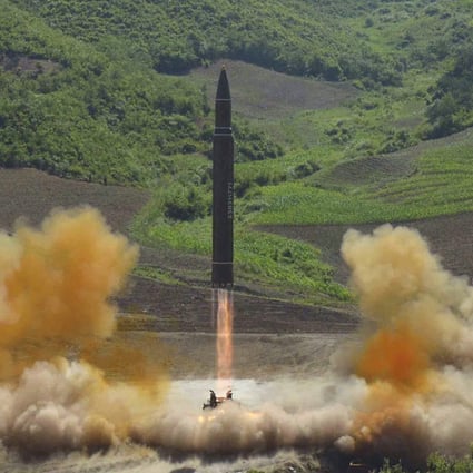 North Korea launched the Hwasong-14 intercontinental ballistic missile in 2017. File photo: KCNA/KNS via AP