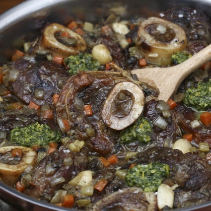 Braised veal shanks with porcini and gremolata. A rich and meaty slow-cooked Italian classic. Photo: Jonathan Wong