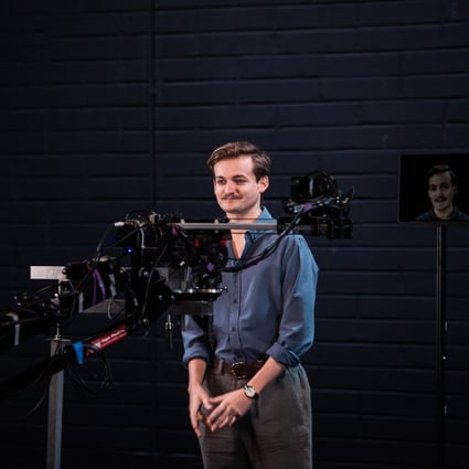 Game of Thrones star Jack Gleeson in a live-streamed performance of To Be A Machine (Version 1.0), which is based on Mark O’Connell’s book about transhumanism. Photo: Ste Murray
