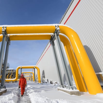 A file photo of a section of the China-Russia east-route natural gas pipeline in Heihe, in China’s northeastern Heilongjiang province. Photo: Xinhua