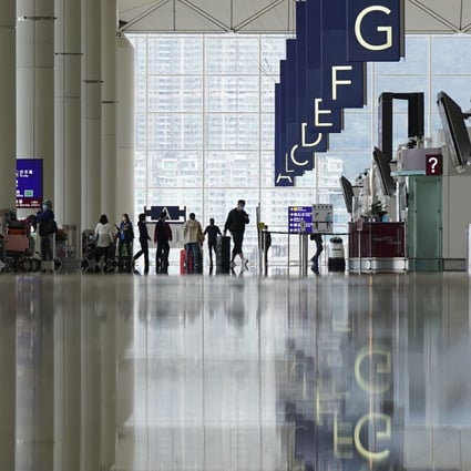 Hong Kong International Airport’s departure hall on March 24, 2022. Photo: Sam Tsang