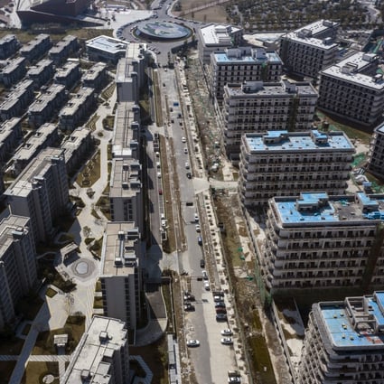 Apartment buildings under construction at the Sunac Resort project in Haiyan, Zhejiang Province, China. Photo: Bloomberg