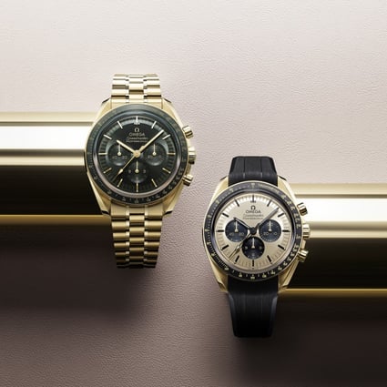 Omega Speedmaster Moonwatch – Moonshine™ Gold green and gold models. Photos: Omega