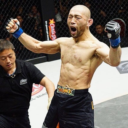 Masakazu Imanari celebrates a victory in the ONE Circle. Photo: ONE Championship