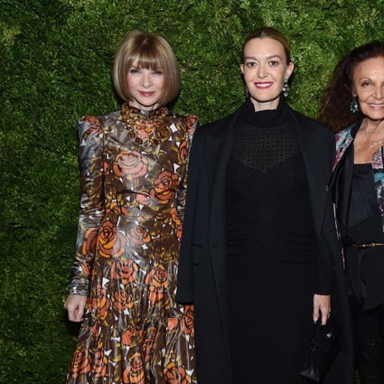 From left: Anna Wintour, Marta Ortega and Diane von Furstenberg at the CFDA/Vogue Fashion Fund 2019 Awards in New York. Ortega becomes chairwoman of Zara owner Inditex on April 1. Photo: AFP