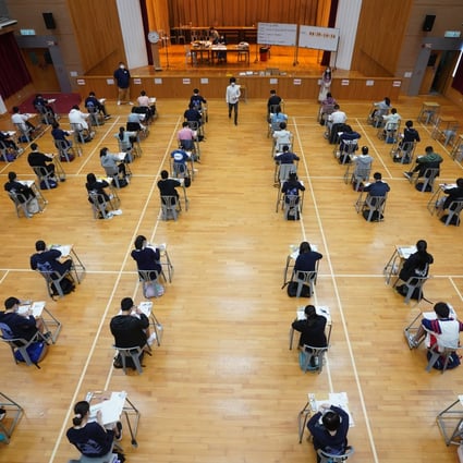 Students take their university entrance exams at Queen Elizabeth School last year. Photo: Pool