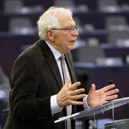 European Union foreign policy chief Josep Borrell speaks at the European Parliament in Strasbourg, France, on Tuesday. Photo: EPA-EFE