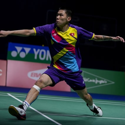 Lee Cheuk-yiu in action at the BWF World Championships in Spain. Photo: AP