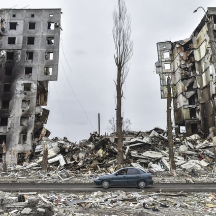 A destroyed block of flats in the city of Borodyanka near Kyiv, Ukraine, on April 5. Photo: EPA-EFE