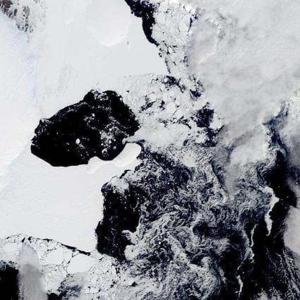 A Nasa satellite image from February shows the Conger ice shelf and associated fast ice pre-collapse. Scientists are concerned because an ice shelf the size of New York City collapsed in east Antarctica, an area that had long been thought to be stable. It was the first time scientists have seen an ice shelf collapse in this cold area of Antarctica. Photo: AP