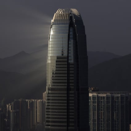 Light rays reflect off the International Finance Centre in Central on October 6, 2021. Hong Kong’s position as the Asia-Pacific’s leading financial centre will continue thanks to the support of the central government. Photo: Nora Tam