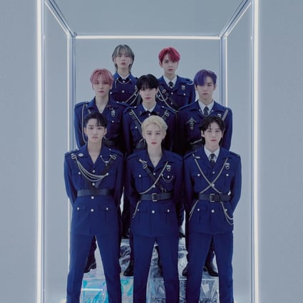 K-pop boy band Epex in the music video of their new single Anthem of Teen Spirit. Online audiences have accused the song’s imagery of military uniforms and attack dogs, as well as some lyrics, as being Nazi-inspired. Photo: C9 Entertainment