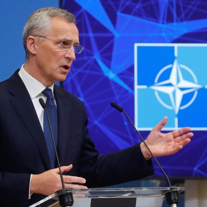 Nato Secretary General Jens Stoltenberg speaks to the press following a meeting of Nato foreign ministers in Brussels, Belgium, on April 7, to discuss how to bolster support for Ukraine without being drawn into a wider war with Russia. Photo: EPA-EFE