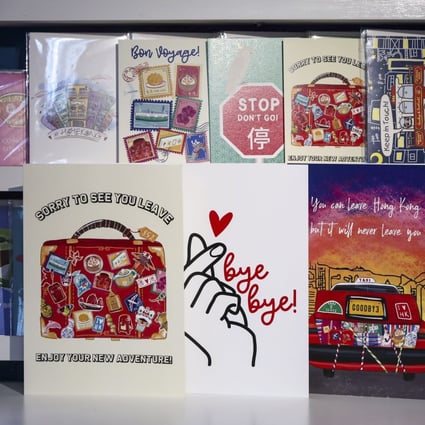 Souvenirs and cards of sentimental value in Hong Kong are popular with people leaving the city. Photo: Jonathan Wong