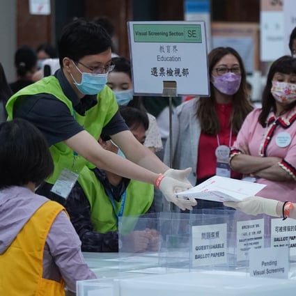 The central counting station is seen during an election at HKCEC in Wan Chai in September 2021. Photo: Sam Tsang