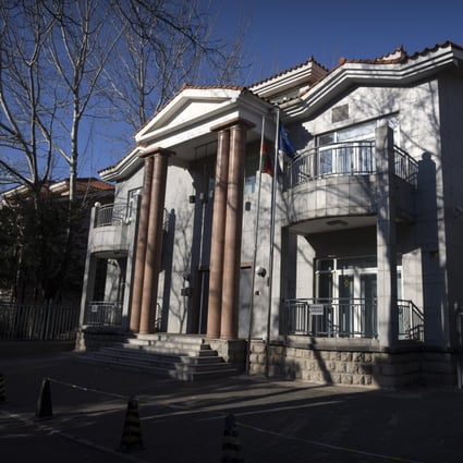 The closed Lithuanian embassy in Beijing. Photo: AP 