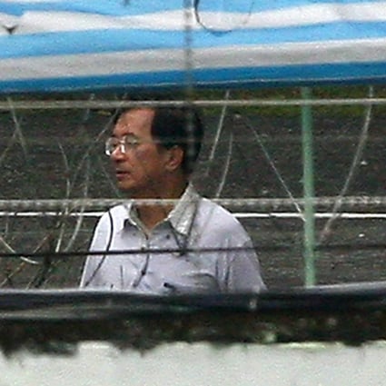 Chen Shui-bian, pictured inside a detention centre in 2009, was freed on medical parole. Photo:  AFP 