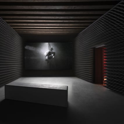 Video art by Hong Kong artist Angela Su plays in the screening room of the Hong Kong exhibition at the 2022 Venice Biennale. Photo: t-space studio