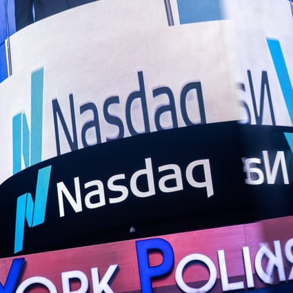 The Nasdaq logo is displayed at the Nasdaq Market site in Times Square in New York City on Dec. 3, 2021. Photo: Reuters