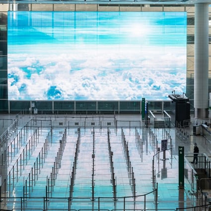 The arrivals hall at Hong Kong International Airport in 2021. Photo: Bloomberg 