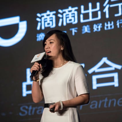 Didi Chuxing president Jean Liu at a press event on January 26, 2016. Liu is one of the latest tech executives to reduce her social media presence as the industry remains under the shadow of a prolonged government crackdown. Photo: AFP
