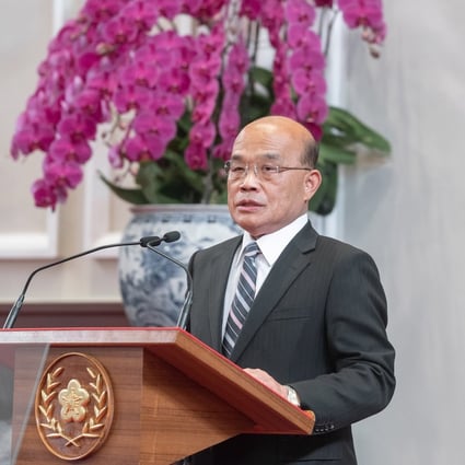 Taiwan Premier Su Tseng-chang said the island’s response had been “praised by the world”. Photo: EPA-EFE