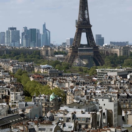 Trees at the foot of the Eiffel Tower in Paris on April 22. Photo: AFP