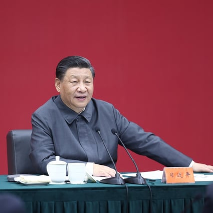 China’s President Xi Jinping sits down with representatives of teachers and students at a symposium. Photo: Xinhua