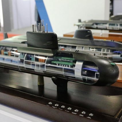 A model of a Yuan class S-26T submarine of the type Thailand ordered from China. Photo: Handout