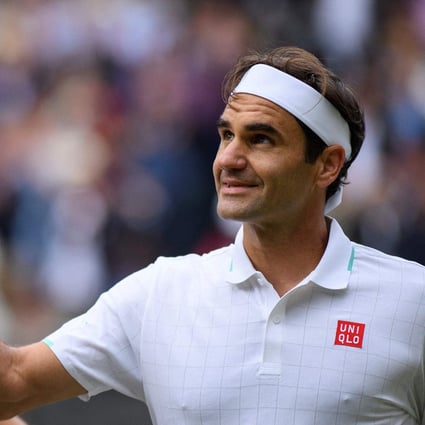 Roger Federer after losing his men’s doubles quarterfinals match on the ninth day of the 2021 Wimbledon Championships at The All England Tennis Club in Wimbledon, southwest London, on Wednesday, July 7, 2021. Photo: TNS